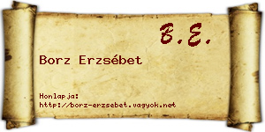 Borz Erzsébet névjegykártya